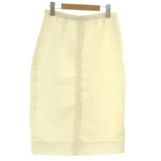 【中古】ルイヴィトン LOUIS VUITTON タイトスカート ツイード ひざ丈 40 L 白 ホワイト /XZ ■GY18  レディース