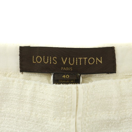 【中古】ルイヴィトン LOUIS VUITTON タイトスカート ツイード ひざ丈 40 L 白 ホワイト /XZ ■GY18  レディース 中古】ルイヴィトン LOUIS VUITTON タイトスカート ツイード ひざ丈 40