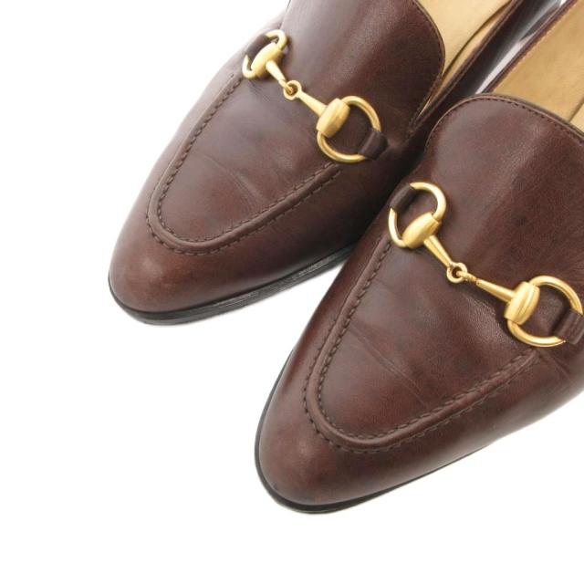 【中古】グッチ GUCCI ホースビットパンプス ローファー ヒール ポインテッドトゥ レザー 7.5 茶 ブラウン 101 4249 中古】グッチ GUCCI ホースビットパンプス ローファー ヒール ポイン