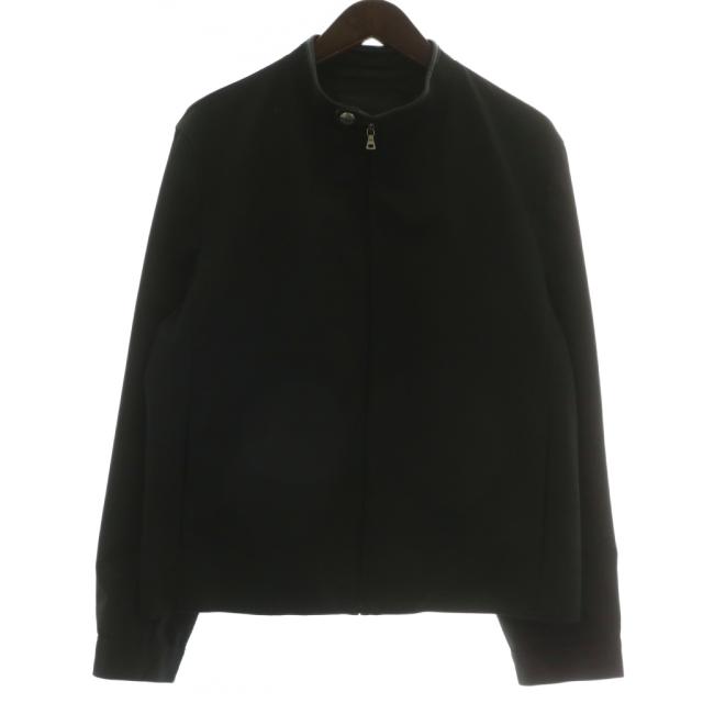 【中古】プラダ PRADA ノーカラージャケット ブルゾン アウター ジップアップ L 黒 ブラック /XZ ■GY17 メンズ