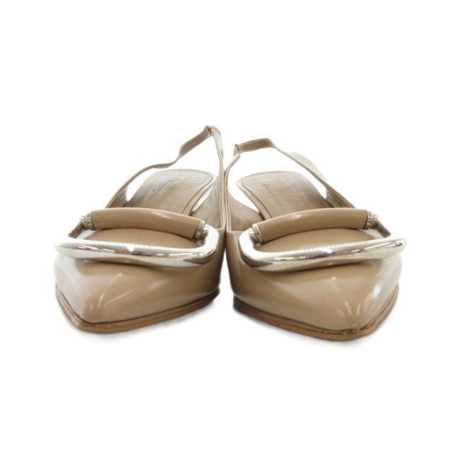 【中古】バーバリー ロンドン BURBERRY LONDON パンプス バックストラップ ハイヒール Dリング 37 23.5cm ベージュ
