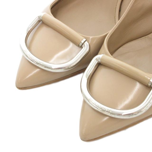 【中古】バーバリー ロンドン BURBERRY LONDON パンプス バックストラップ ハイヒール Dリング 37 23.5cm ベージュ