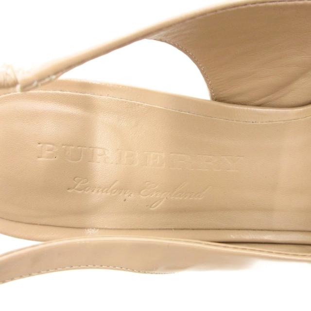 【中古】バーバリー ロンドン BURBERRY LONDON パンプス バックストラップ ハイヒール Dリング 37 23.5cm ベージュ