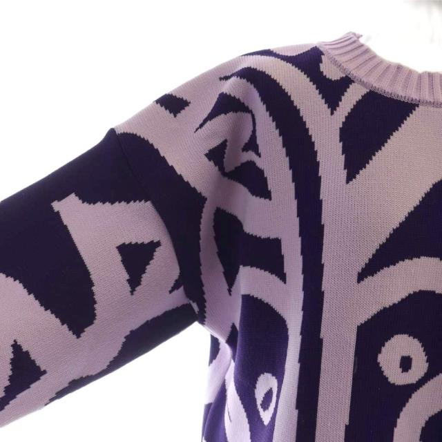 【中古】プリーツプリーズ PLEATS PLEASE イッセイミヤケ ニット セーター 長袖 ロゴ 紫 パープル 総柄 PP33KK811 中古】プリーツプリーズ PLEATS PLEASE イッセイミヤケ ニット
