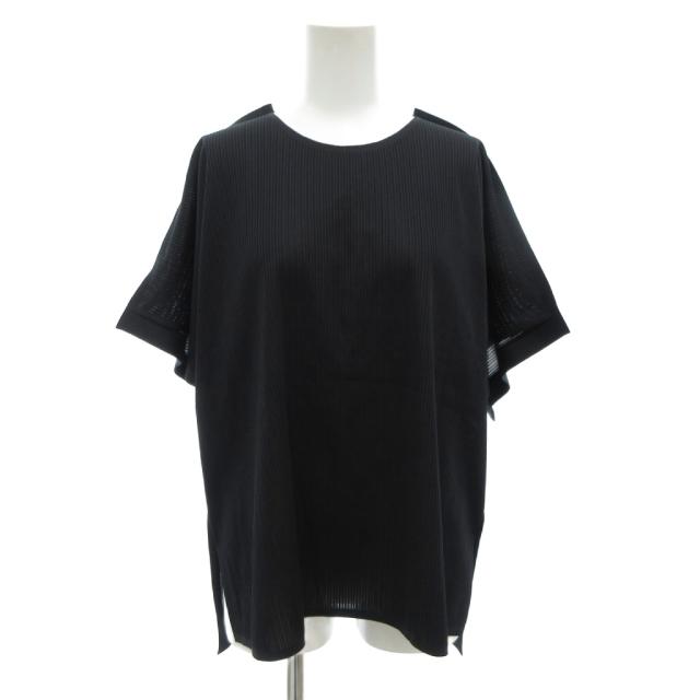 【中古】プリーツプリーズ PLEATS PLEASE イッセイミヤケ 美品 カットソー クルーネック プリーツ 半袖 黒