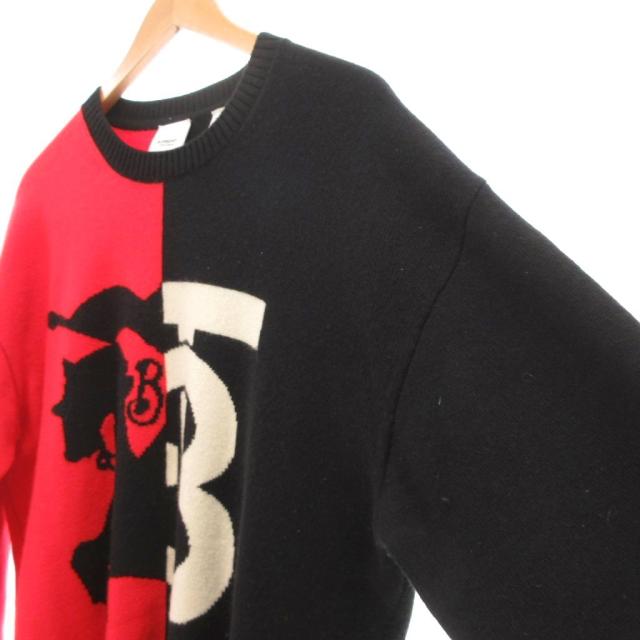 【中古】バーバリー ロンドン BURBERRY LONDON ニット セーター カシミヤ 馬上の騎士 ロゴ バイカラー ツートーン M 中古】バーバリー ロンドン BURBERRY LONDON ニット セーター カシミヤ