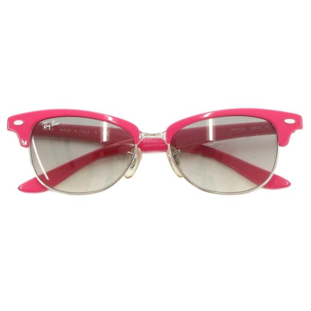【中古】レイバン RAY BAN サングラス アイウェア 度無し ハーフリム ロゴ RB4132 ピンク /AE ■GY18 レディース