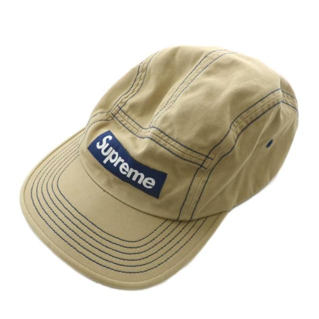 【中古】シュプリーム SUPREME 18SS Contrast Stitch Camp Cap 帽子 キャップ ボックスロゴ 茶色 紺