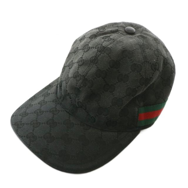 グッチ 帽子 M 58 GUCCI ブラック GGキャップ M 58