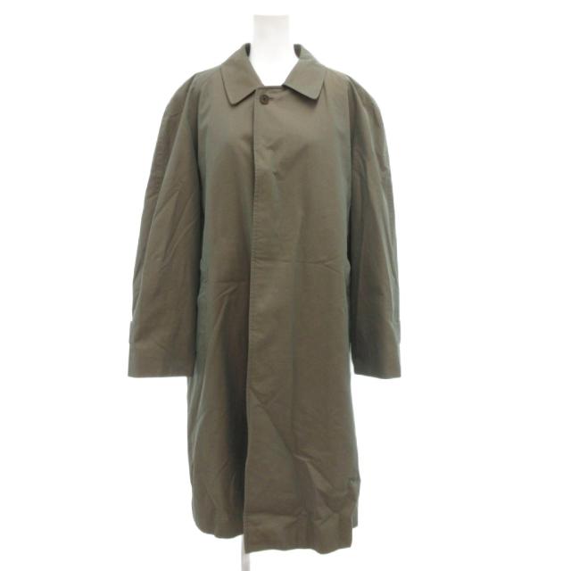 【中古】バーバリー ロンドン BURBERRY LONDON ステンカラーコート 90-165-4 ロング カーキ系 裏チェック