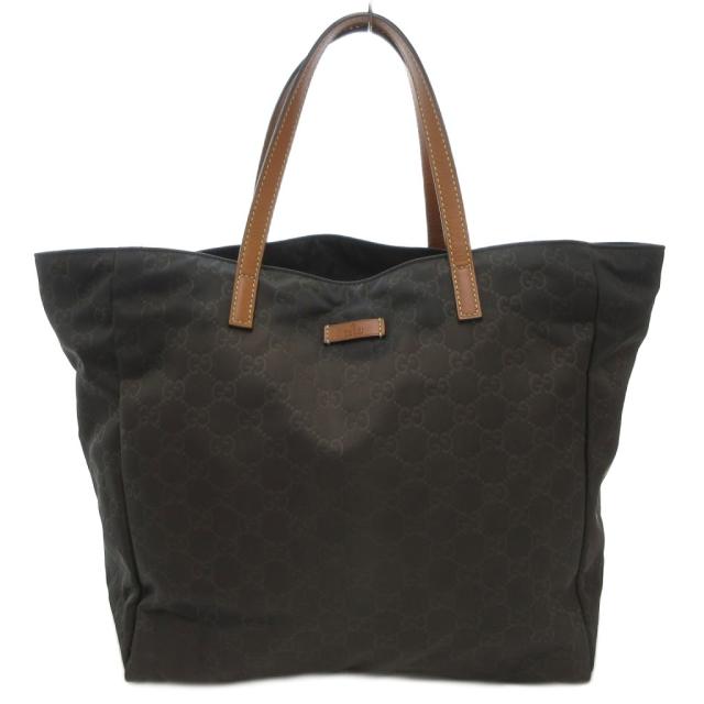 【中古】グッチ GUCCI トートバッグ GG柄 総柄 ナイロン ダークブラウン /AE ■GY18 レディース