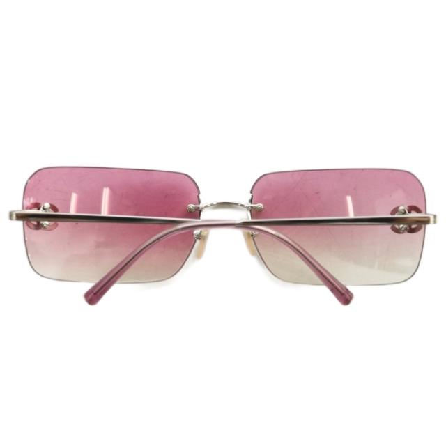 【中古】CHANEL 眼鏡 サングラス メタルフレーム グラデーション ココマーク 62□17-120 ピンク シルバー色 4017-D 中古】CHANEL 眼鏡 サングラス メタルフレーム グラデーション ココ