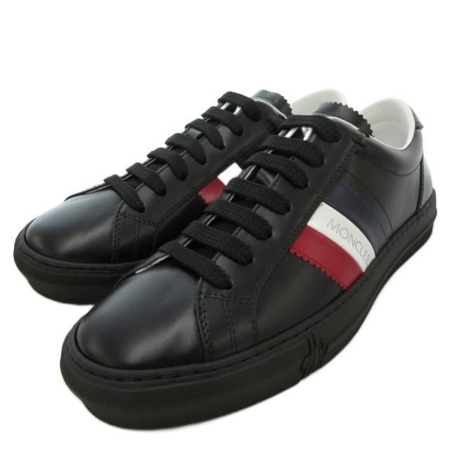 【中古】モンクレール MONCLER NEW MONACO SCARPA スニーカー シューズ ローカット ロゴ 40 黒
