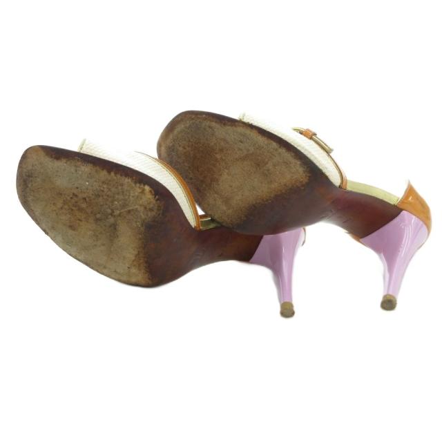 【中古】ルイヴィトン LOUIS VUITTON サンダル シューズ ハイヒール エナメル ロゴ 35.5 23.5cm マルチカラー