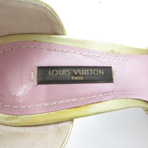 【中古】ルイヴィトン LOUIS VUITTON サンダル シューズ ハイヒール エナメル ロゴ 35.5 23.5cm マルチカラー
