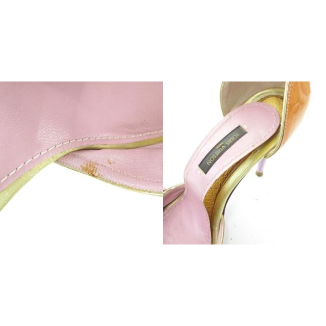 【中古】ルイヴィトン LOUIS VUITTON サンダル シューズ ハイヒール エナメル ロゴ 35.5 23.5cm マルチカラー