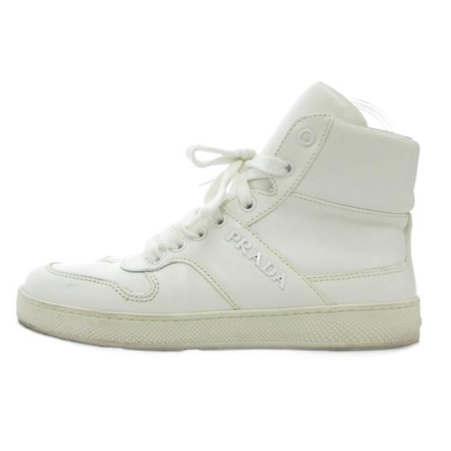 【中古】プラダスポーツ PRADA SPORT スニーカー シューズ ハイカット ロゴ サイドジップ 35.5 22.5cm