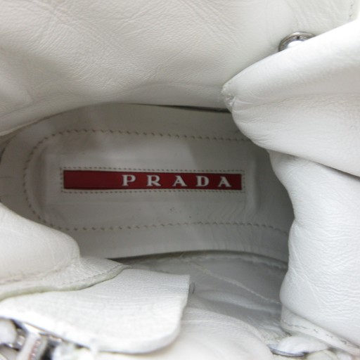 【中古】プラダスポーツ PRADA SPORT スニーカー シューズ ハイカット ロゴ サイドジップ 35.5 22.5cm