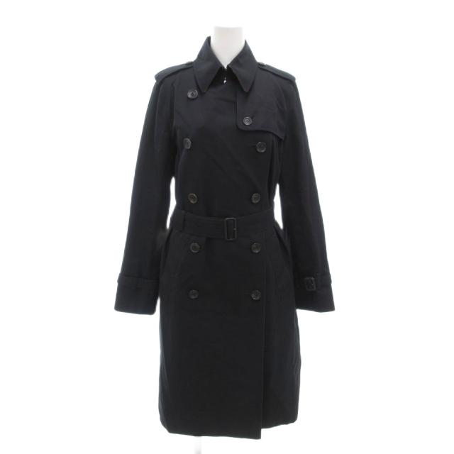 【中古】バーバリー ロンドン BURBERRY LONDON トレンチコート 38 裏地ノバチェック エポレット ミドル ハーフ丈 紺