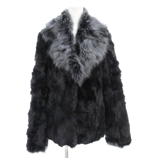 【中古】コンサーティーナ CONCERTINA ファーコート 毛皮 レッキスラビットファー ショート丈 ダークグレー /AE