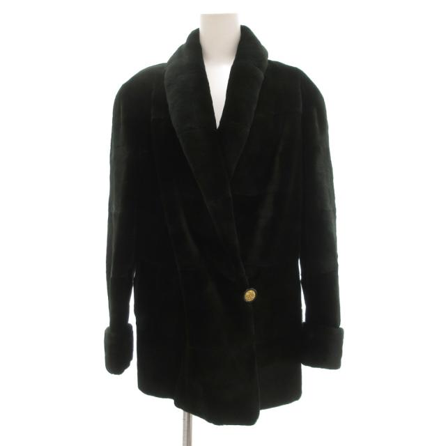 【中古】Junko Yamamoto by EMBA エンバ シェアード ミンクファー コート 毛皮 ショールカラー ミドル ハーフ丈 11