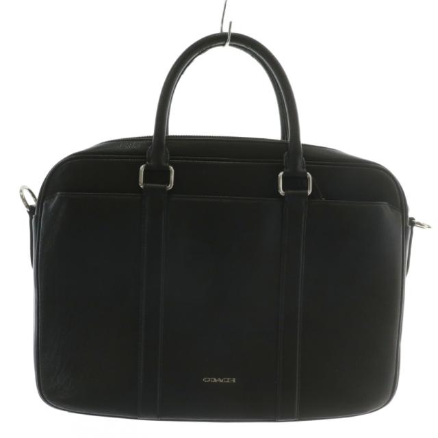 【中古】コーチ COACH ビジネスバッグ ブリーフケース ショルダー 2WAY レザー ロゴ 黒 ブラック /XZ ■GY18 メンズ