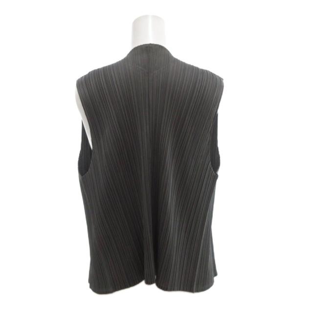 【中古】プリーツプリーズ PLEATS PLEASE イッセイミヤケ ベスト ジレ 3 プリーツ加工 グレー /AE ■GY18_1