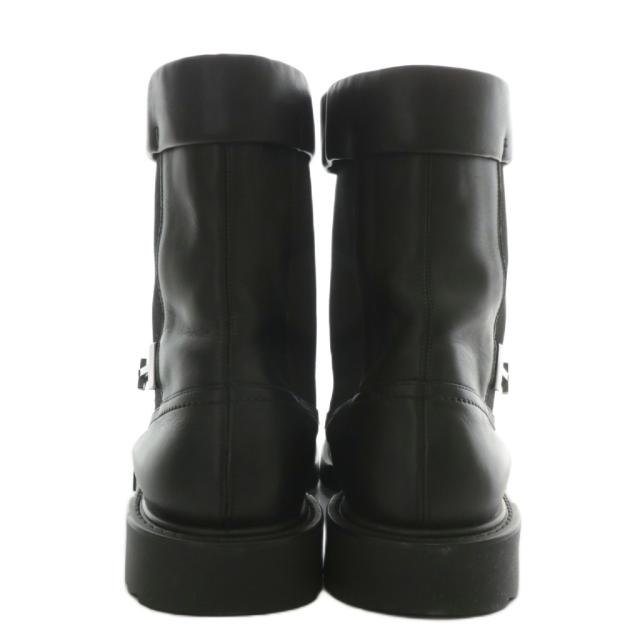 【中古】Salvatore Ferragamo IGLESIAS コンバットブーツ ショートブーツ サイドゴア ガンチーニ 8.5 26.5cm 黒