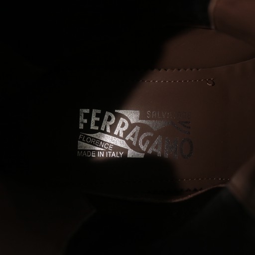 【中古】Salvatore Ferragamo IGLESIAS コンバットブーツ ショートブーツ サイドゴア ガンチーニ 8.5 26.5cm 黒