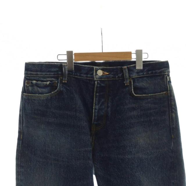 【中古】バレンシアガ BALENCIAGA デニムパンツ ジーンズ ウォッシュ加工 ジップフライ ロゴ 32 紺 ネイビー ■GY18 中古】バレンシアガ BALENCIAGA デニムパンツ ジーンズ ウォッシュ加工