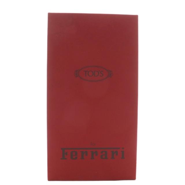 【中古】TOD'S Ferrari ゴンミーニ ドライビングシューズ ローファー スエード レザー リボン ロゴ 6.5 25.5cm 青