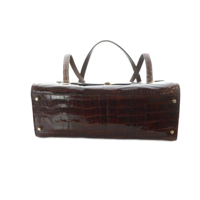 【中古】ジャンフランコロッティ GIANFRANCO LOTTI ハンドバッグ トート シャイニー クロコダイル レザー ワニ革 赤 中古】ジャンフランコロッティ GIANFRANCO LOTTI ハンドバッグ トート