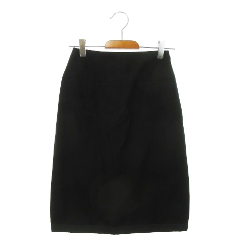 【中古】シャネル 97A ヴィンテージ スカート タイト 膝丈 ひざ丈 グログランテープ 36 XXS 黒 P09164V04022