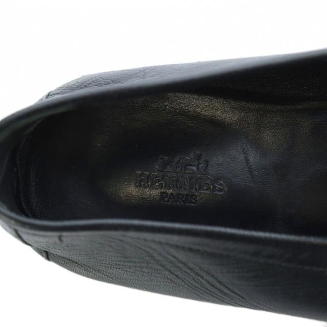 【中古】エルメス HERMES コリエドシアン ビジネスシューズ 靴 ロゴ レザー 42 26.5-27cm 黒 ブラック ■GY18 /MQ_6