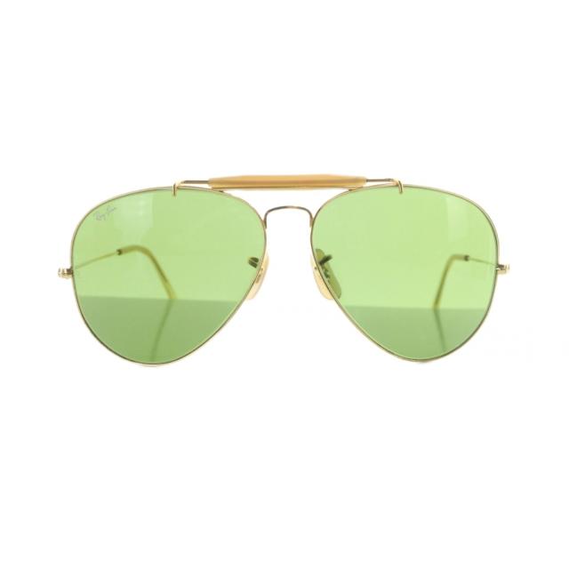 【中古】レイバン RAY BAN サングラス 眼鏡 めがね ロゴ カラーレンズ ツーブリッジ 62□14 ゴールド色 ■GY18 /MQ