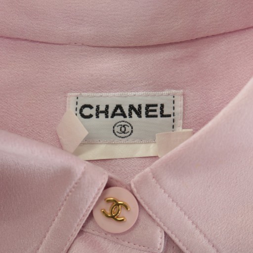 中古】シャネル CHANEL シャツ ブラウス シルク 絹100% 長袖 ココ