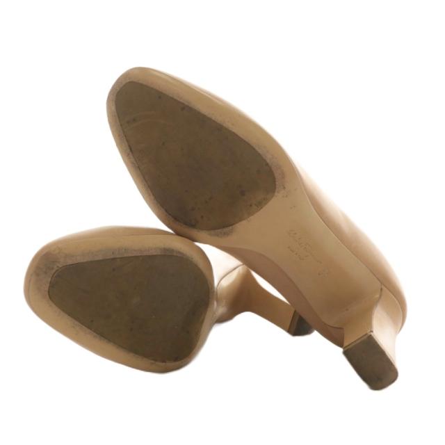 【中古】Salvatore Ferragamo OSCAR 70 パンプス レザー ラウンドトゥ ヒール 5D 22.5cm ベージュ