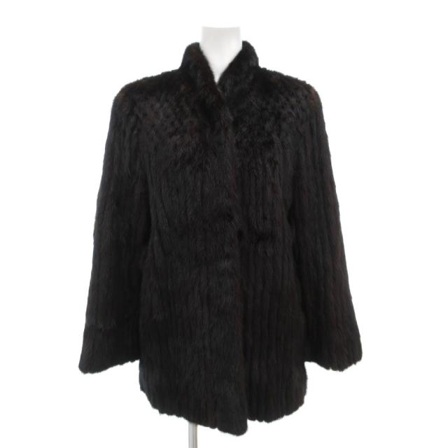 【中古】エンバ EMBA ファーコート 11 毛皮 ミンクファー ミドル ハーフ丈 黒 ブラック /AE ■GY18 レディース