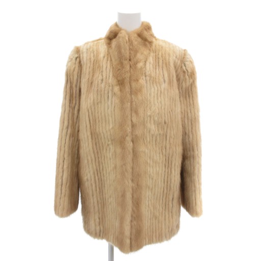 【中古】ルピアン ファー LUPIAN FUR ファーコート 11 毛皮 ミンクファー ミドル ハーフ丈 ベージュ /AE ■GY18