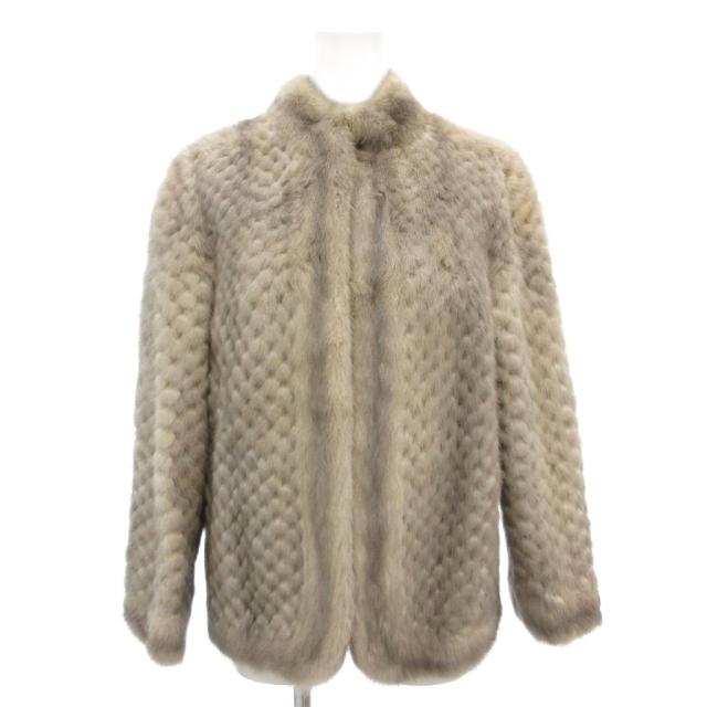 【中古】ノーブランド サファイアミンクファー コート 9 毛皮 ミドル ハーフ丈 ベージュ /AE ■GY18 レディース