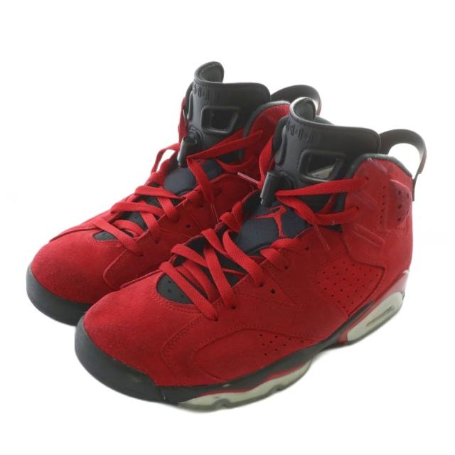 【中古】NIKE Air Jordan 6 Retro Toro Bravo スニーカー スエード ハイカット US9.5 27.5cm 赤 黒 CT8529-600