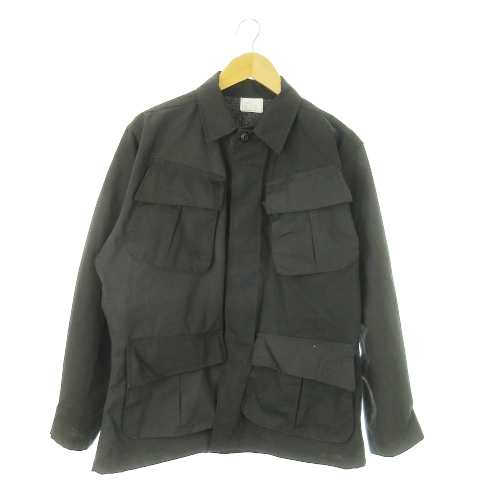 【中古】LAGIGA COAT,COMBAT US ARMY アメリカ軍 ミリタリージャケット リップストップ M 黒 ブラック /AO13 ■GY18