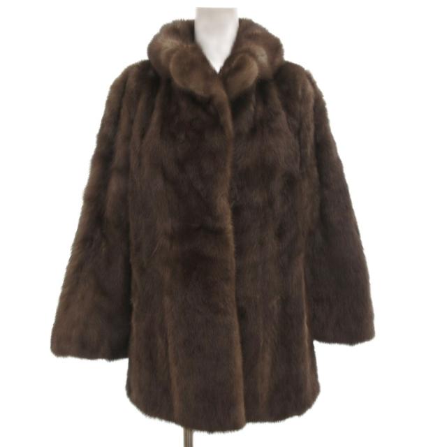 【中古】パロディ PALODY ミンクファーコート 毛皮 ミドル丈 9 ライトブラウン /JS ■GY11 レディース