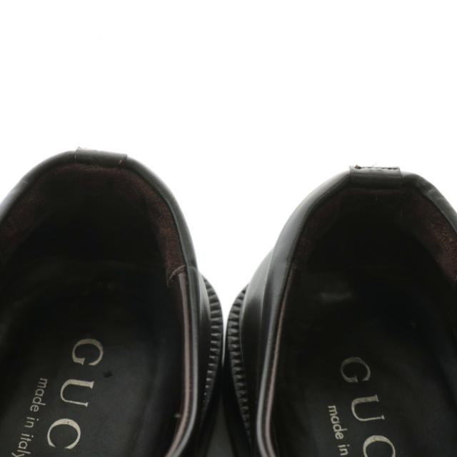 【中古】GUCCI ビジネスシューズ ローファー レザー ラウンドトゥ モンクストラップ 40.5 25.5cm ダークブラウン