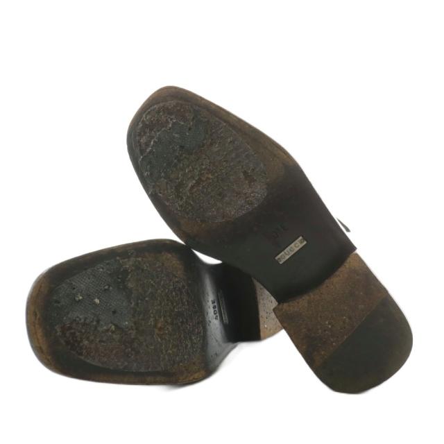 【中古】GUCCI ビジネスシューズ ローファー レザー ラウンドトゥ モンクストラップ 40.5 25.5cm ダークブラウン