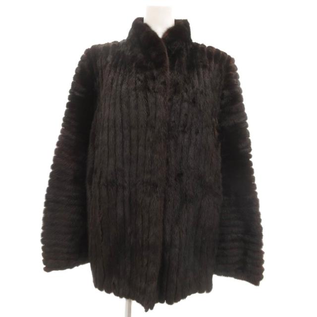 【中古】サガミンク ディンドン 金サガ ファーコート ミンク 毛皮 ショート丈 13 茶