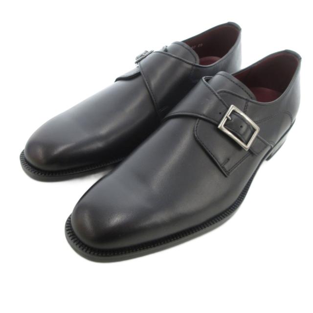 【中古】リーガル REGAL ビジネスシューズ ドレスシューズ モンクストラップ 25cm 黒 ブラック
