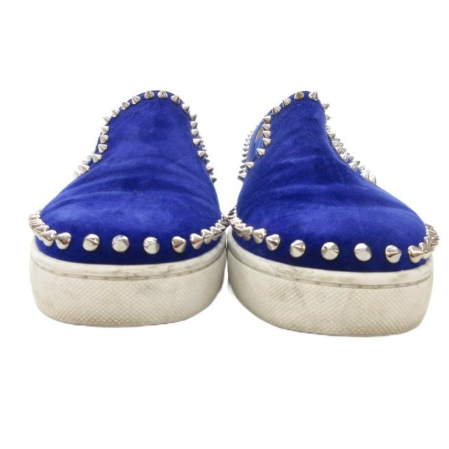 【中古】クリスチャンルブタン Christian louboutin スリッポン スエード フラットシューズ スタッズ 40 1/2