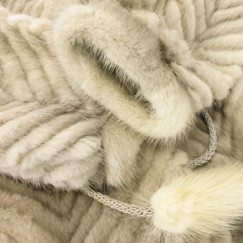 中古】ノーブランド ファーコート ミンクファー 毛皮 スタンドカラー