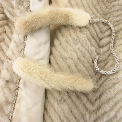 中古】ノーブランド ファーコート ミンクファー 毛皮 スタンドカラー